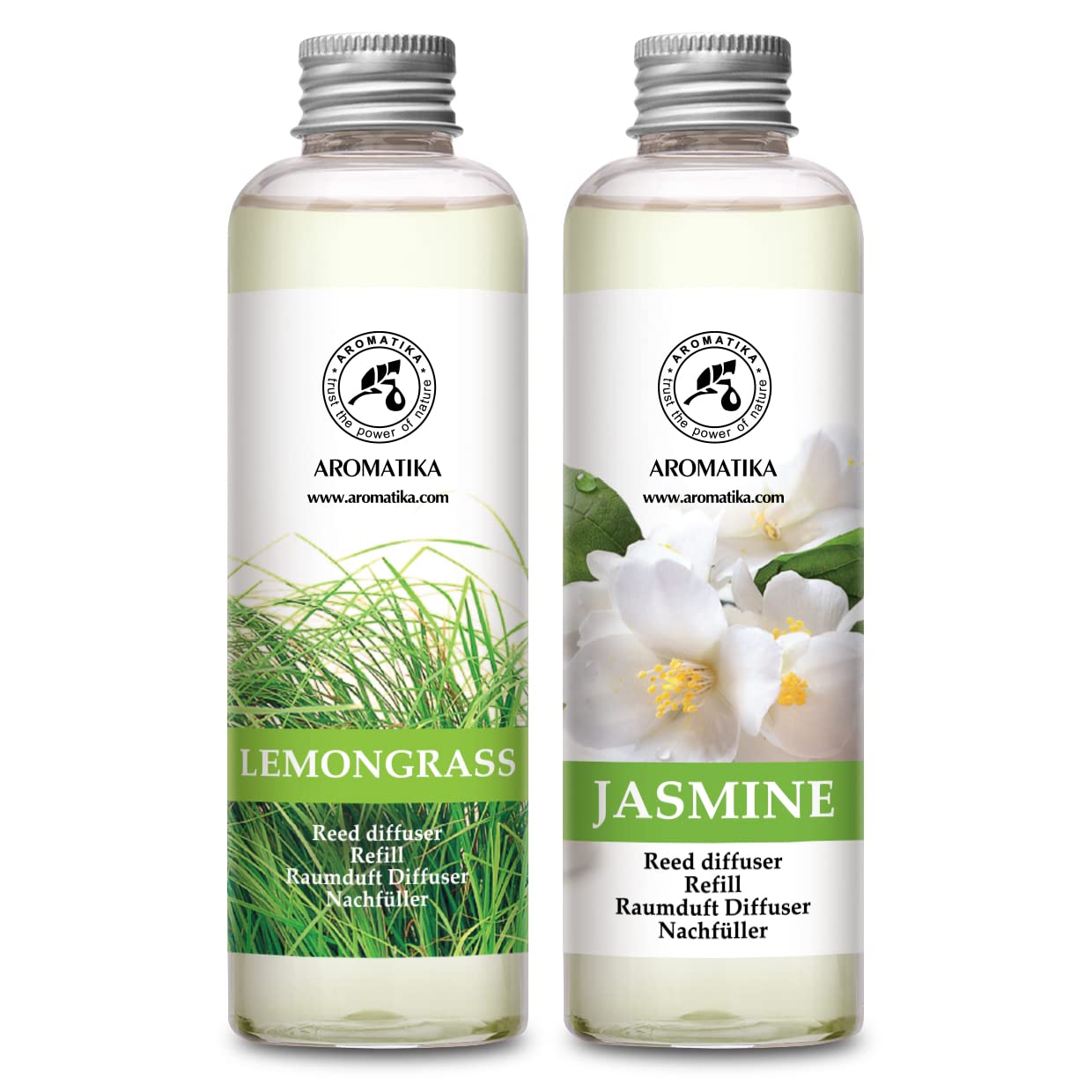 aromatika-raumduft-diffuser-nachf-ller-lemongrass-jasmin-400ml-2x200ml image 1