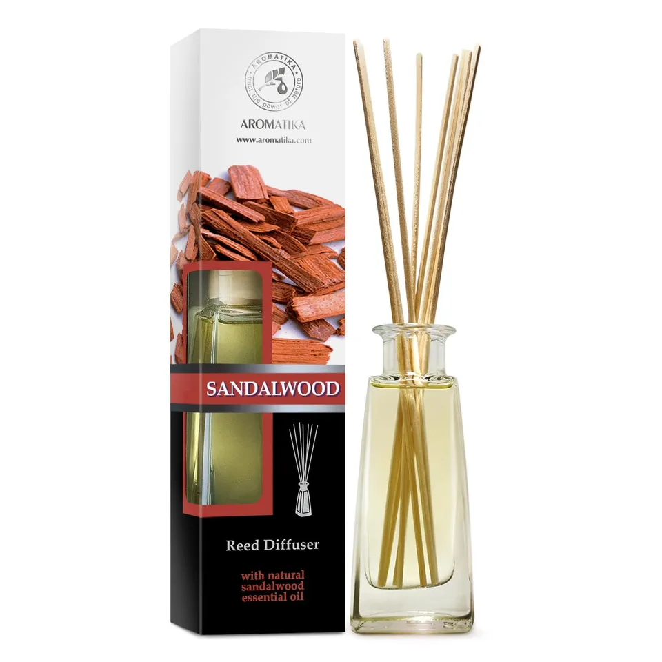 aromatika-raumduft-diffuser-sandelholz-100-ml-duftdiffusor-mit-10-bambus-st-bche image 1