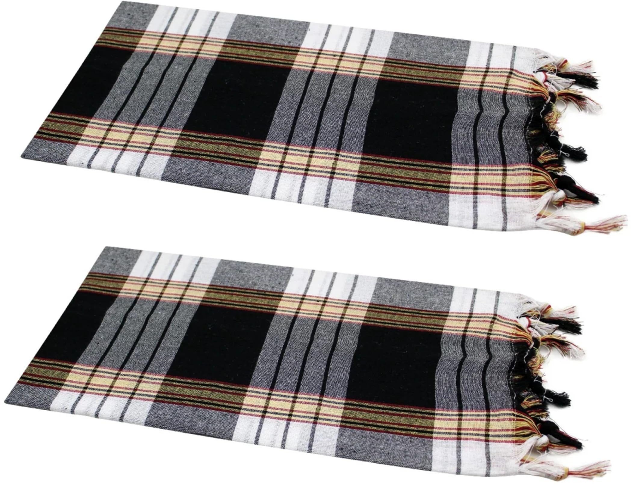 dufte-momente-hamamtuch-classic-2er-set-80x180-cm-schwarz-kariert image 1