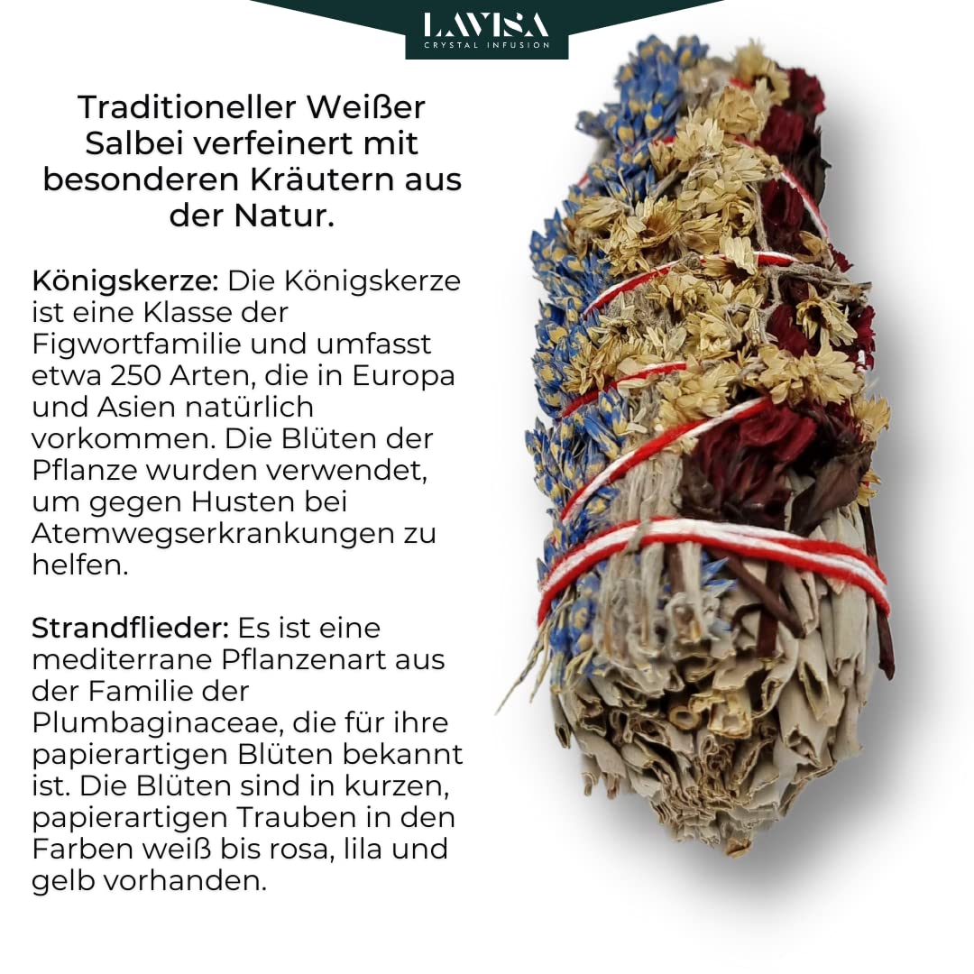 lavisa-wei-er-salbei-premium-floral-smudge-sticks-mit-wildblumen-5-sets-5-sticks image 6