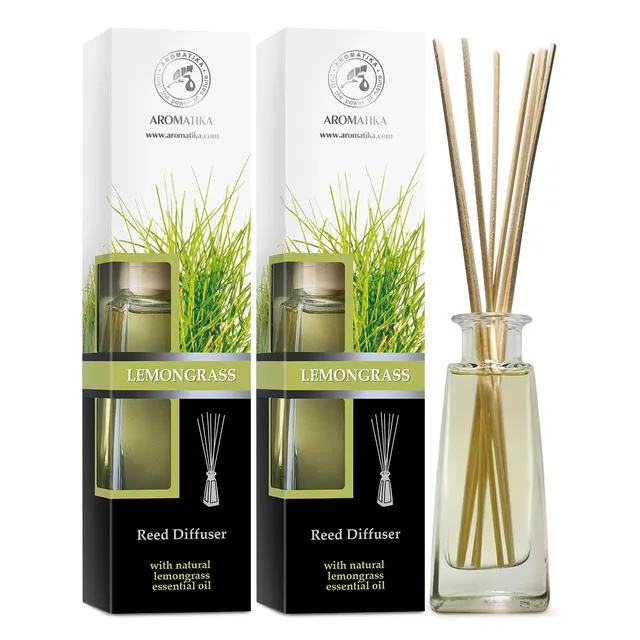 aromatika-raumduft-diffuser-zitronengras-2x100-ml-mit-20-bambusst-bchen image 1