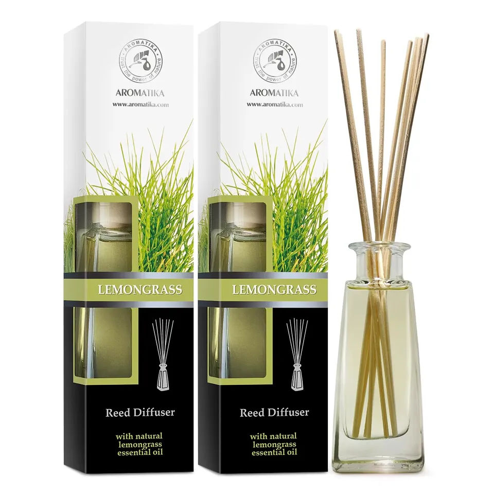 aromatika-raumduft-diffuser-zitronengras-2x100-ml-mit-20-bambusst-bchen image 1