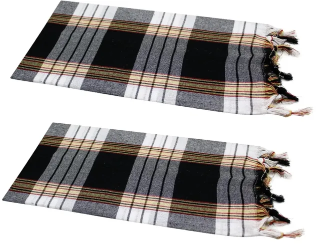 dufte-momente-hamamtuch-classic-2er-set-80x180-cm-schwarz-kariert image 1