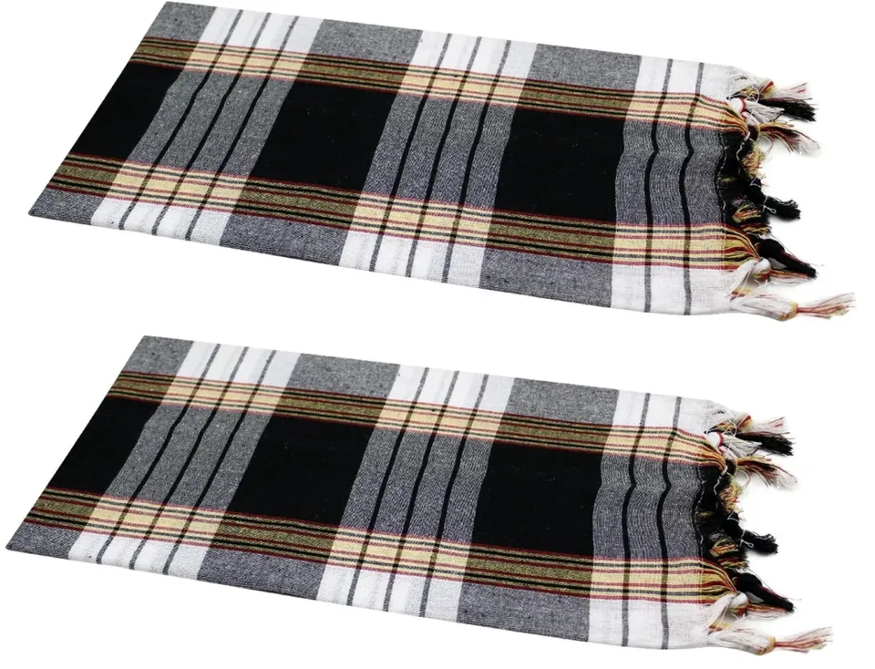 dufte-momente-hamamtuch-classic-2er-set-80x180-cm-schwarz-kariert image 1