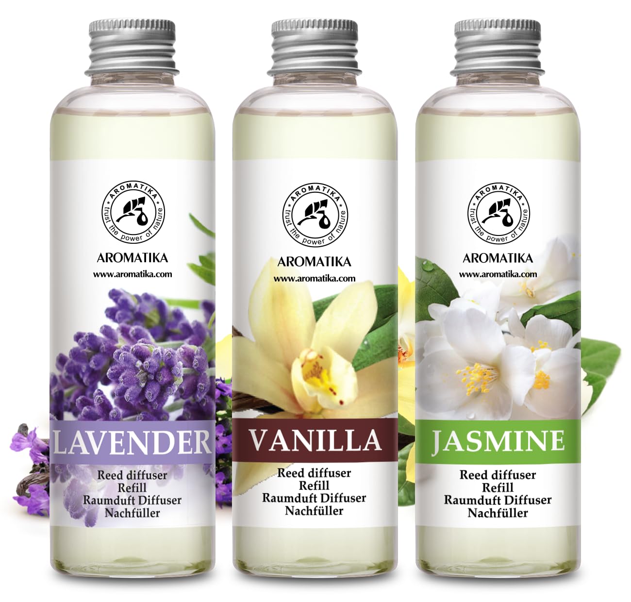 aromatika-raumduft-nachf-llflaschen-lavendel-vanille-jasmin-3x200ml-reed-diffuse image 2