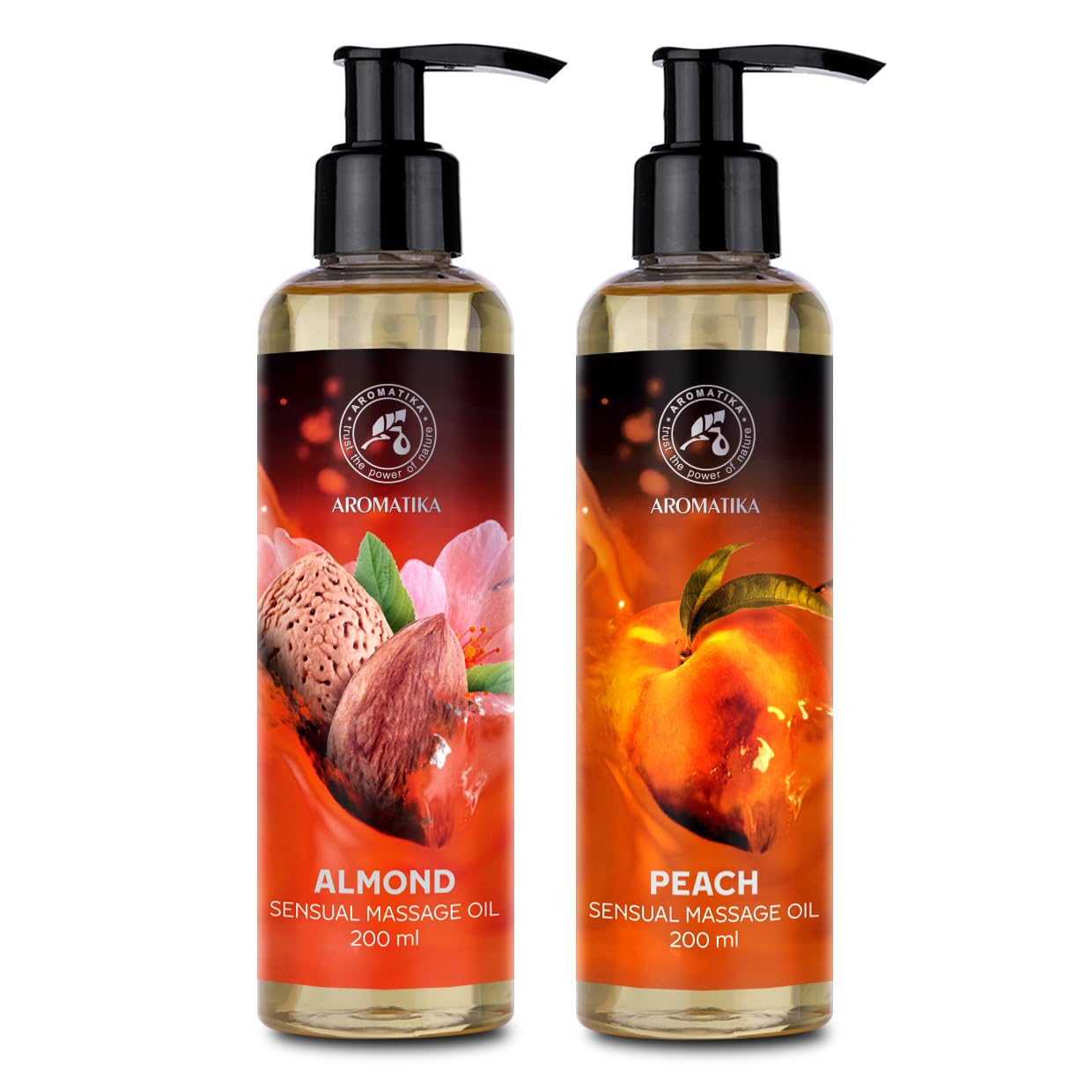 aromatika-sinnliches-massage-l-set-2x200ml-mandel-pfirsich-k-rper-l image 1