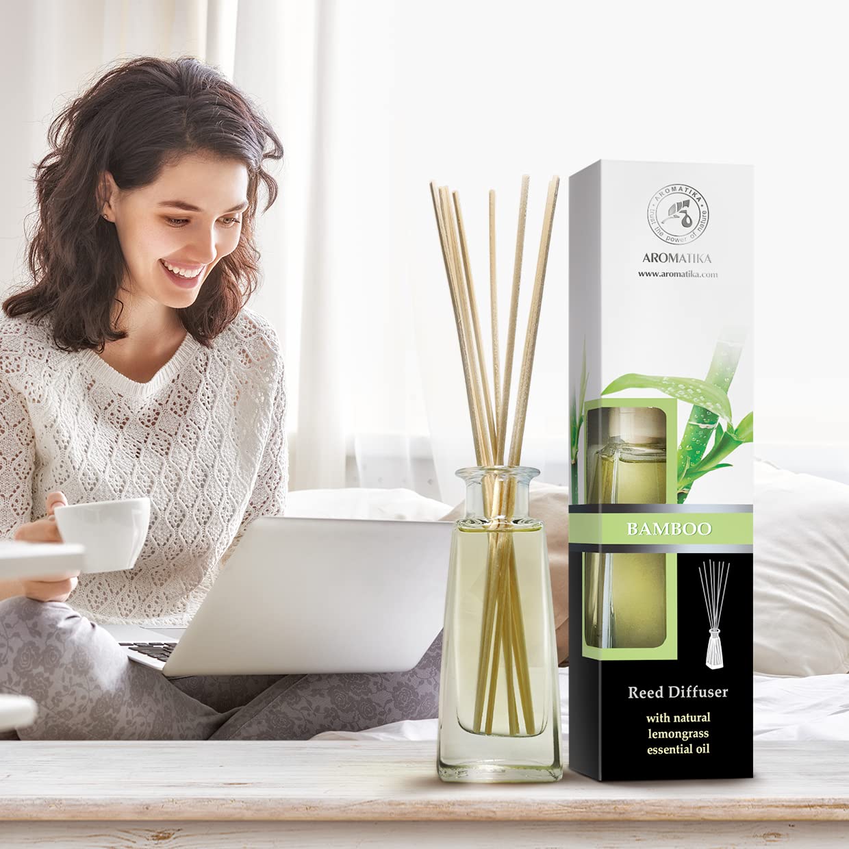 aromatika-bamboo-mit-lemongrass-raumduft-diffuser-100ml-mit-st-bchen image 3