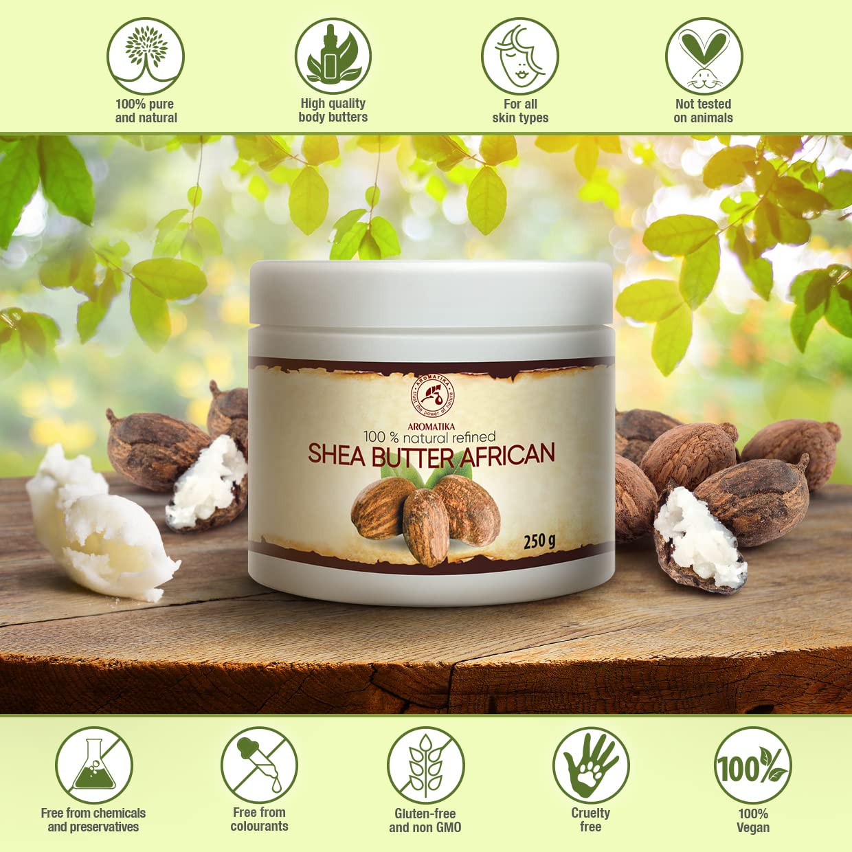 aromatika-sheabutter-250g-raffiniert-butyrospermum-parkii-k-rperbutter image 8