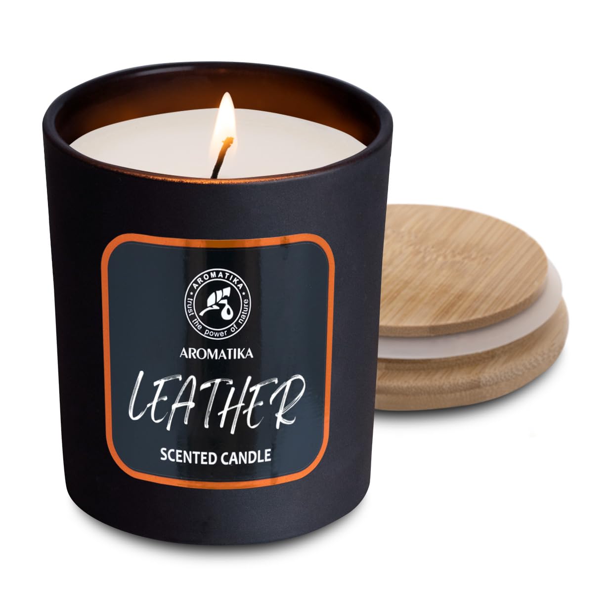 aromatika-duftkerze-leder-200-g-mit-sandelholz-l-sojawachs-im-glas image 2