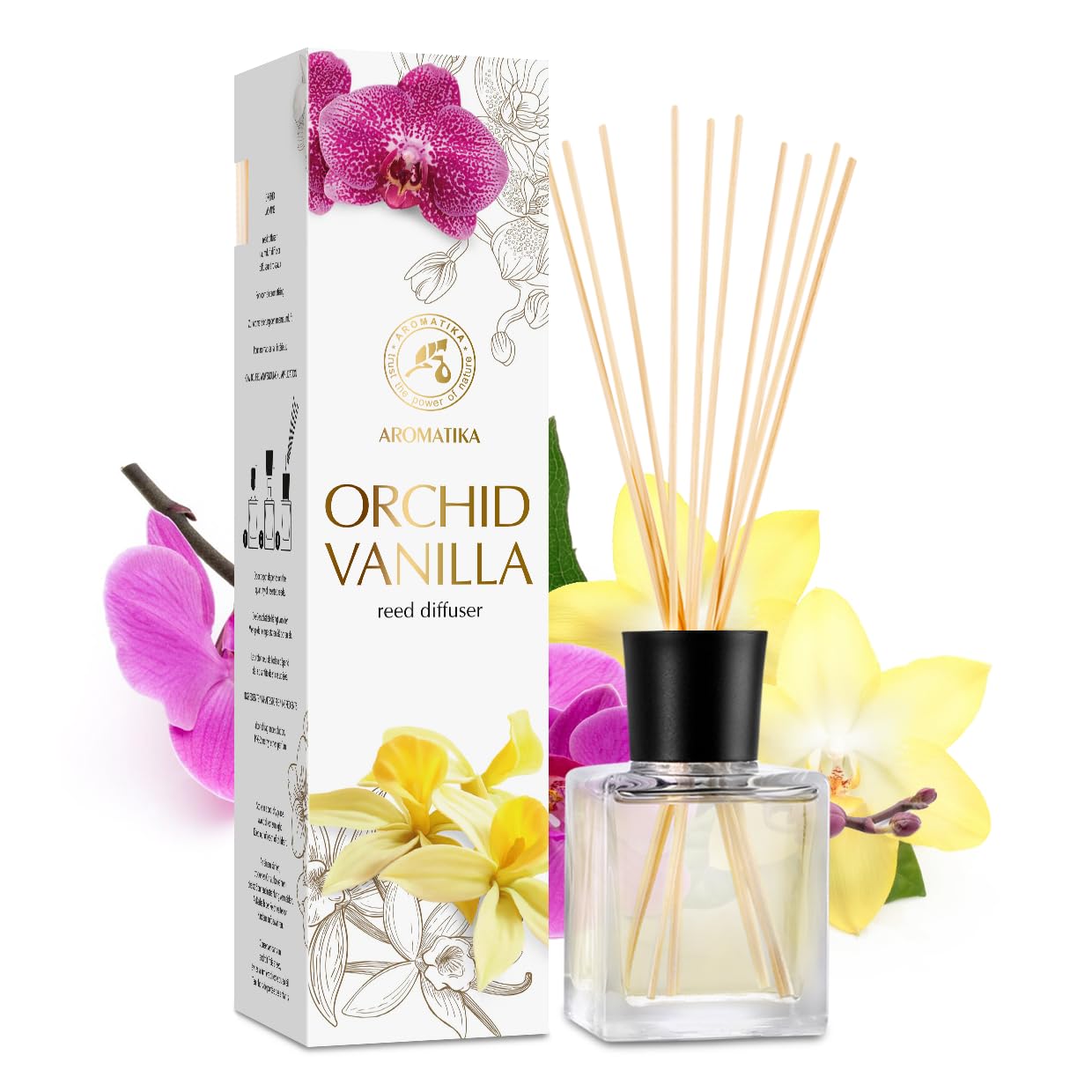 aromatika-raumduft-diffuser-orchidee-vanille-100ml-mit-st-bchen image 2