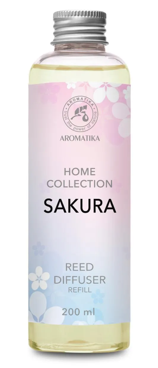 aromatika-raumduft-nachf-ller-sakura-200-ml-reed-diffuser-refill-kirschbl-te image 1
