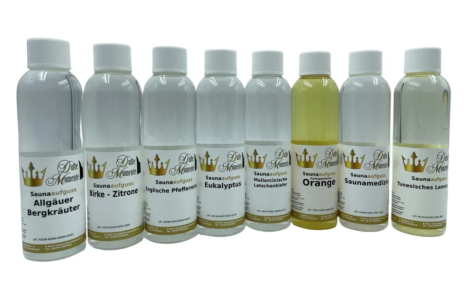 dufte-momente-saunaduft-set-8-x-250-ml-vegan-saunaaufguss-konzentrate image 1