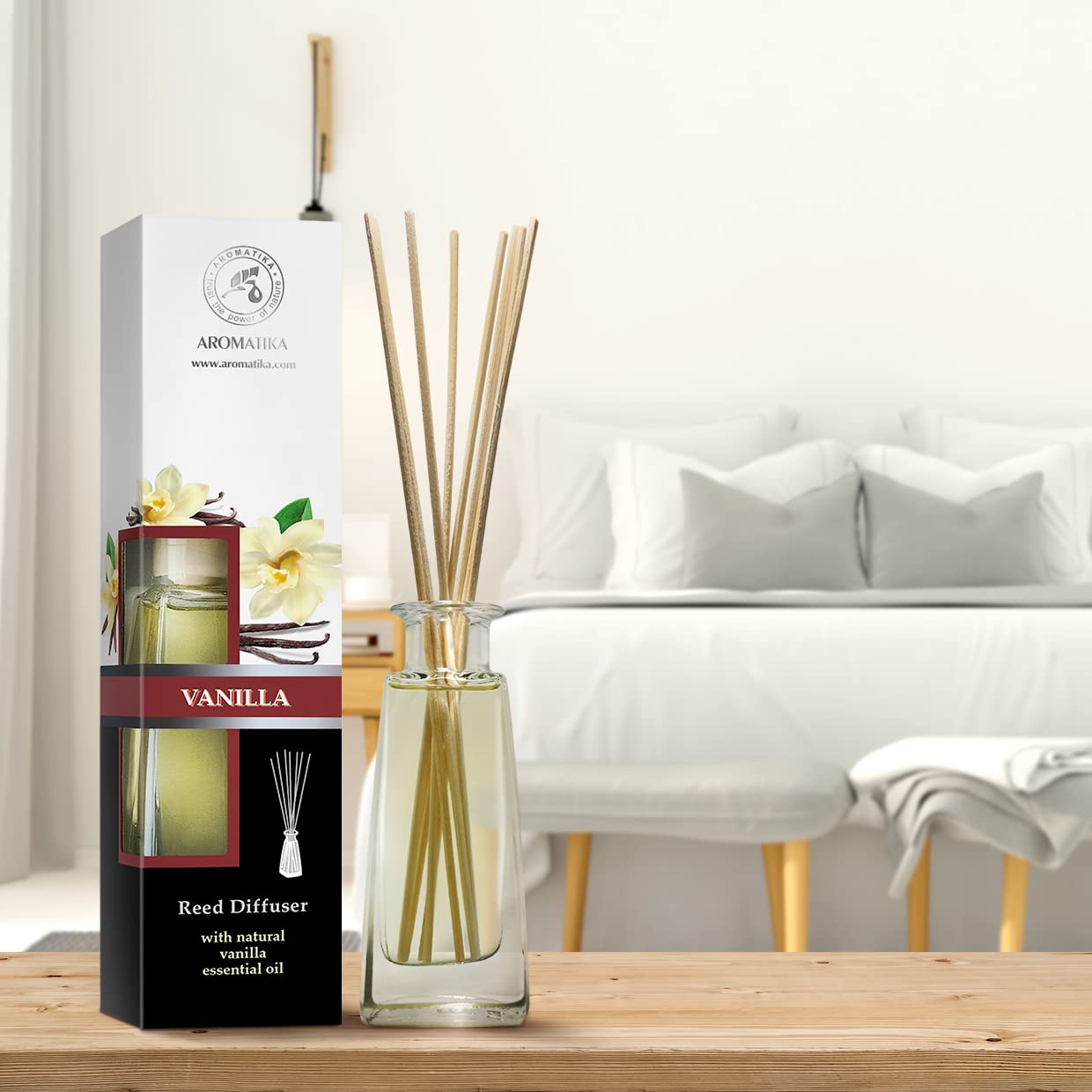 aromatika-raumduft-diffuser-vanille-100ml-mit-bambus-st-bchen image 3