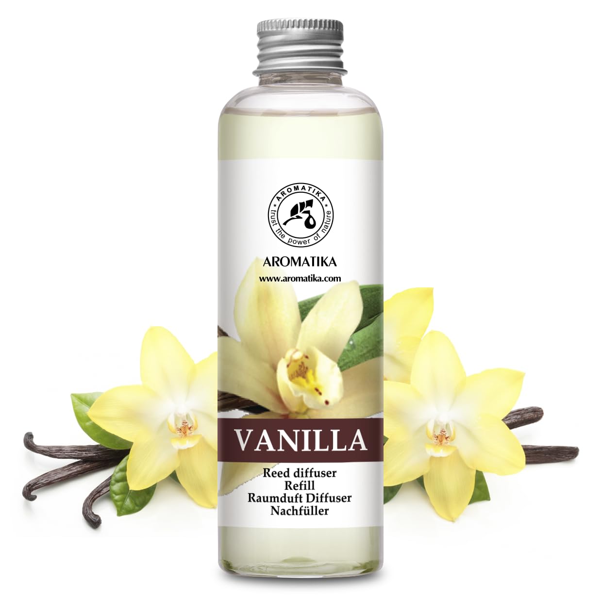 aromatika-raumduft-nachf-llflasche-vanille-200-ml-f-r-duftdiffusor image 1